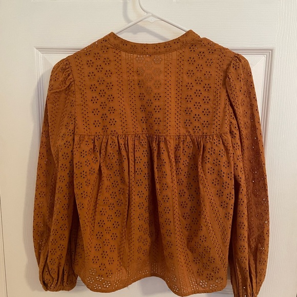 Madewell Rust Colored Eyelet Top, size Small. Like new! - Picture 4 of 4